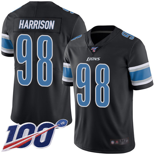 Detroit Lions Limited Black Men Damon Harrison Jersey NFL Football #98 100th Season Rush Vapor Untouchable->women nfl jersey->Women Jersey
